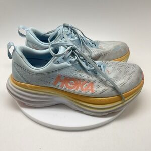 Hoka One One Sneakers‎ Womens 9.5 D Bondi 8 1127954 SSCA Blue Running Gym Shoes
